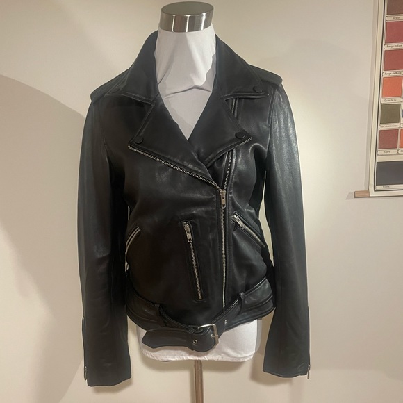 Quince Jackets & Blazers - QUINCE Leather MOTO Jacket Classic EUC